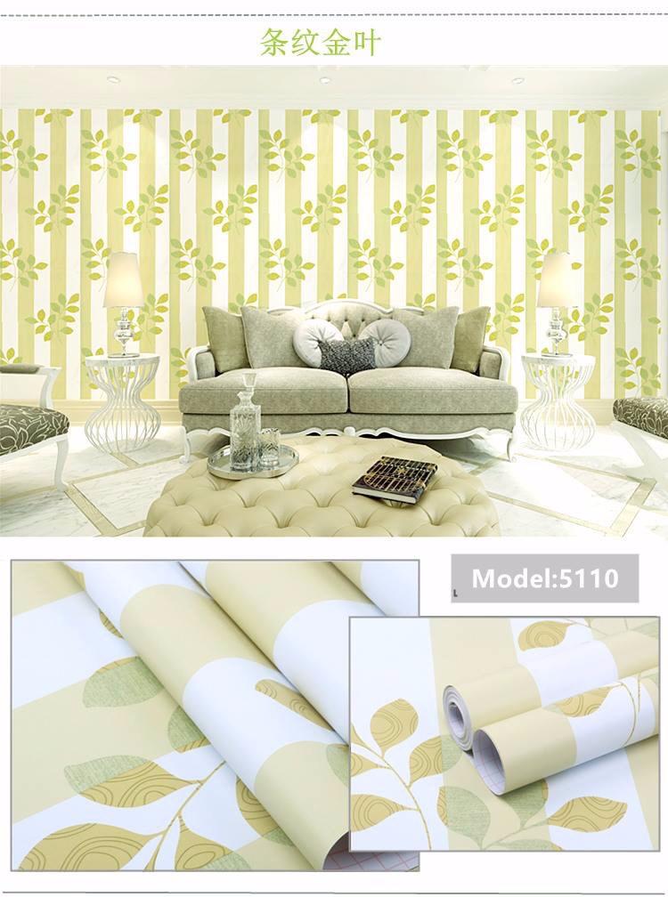 Combo 10M giấy decal dán tường mẫu sọc cành lá khổ 45cm