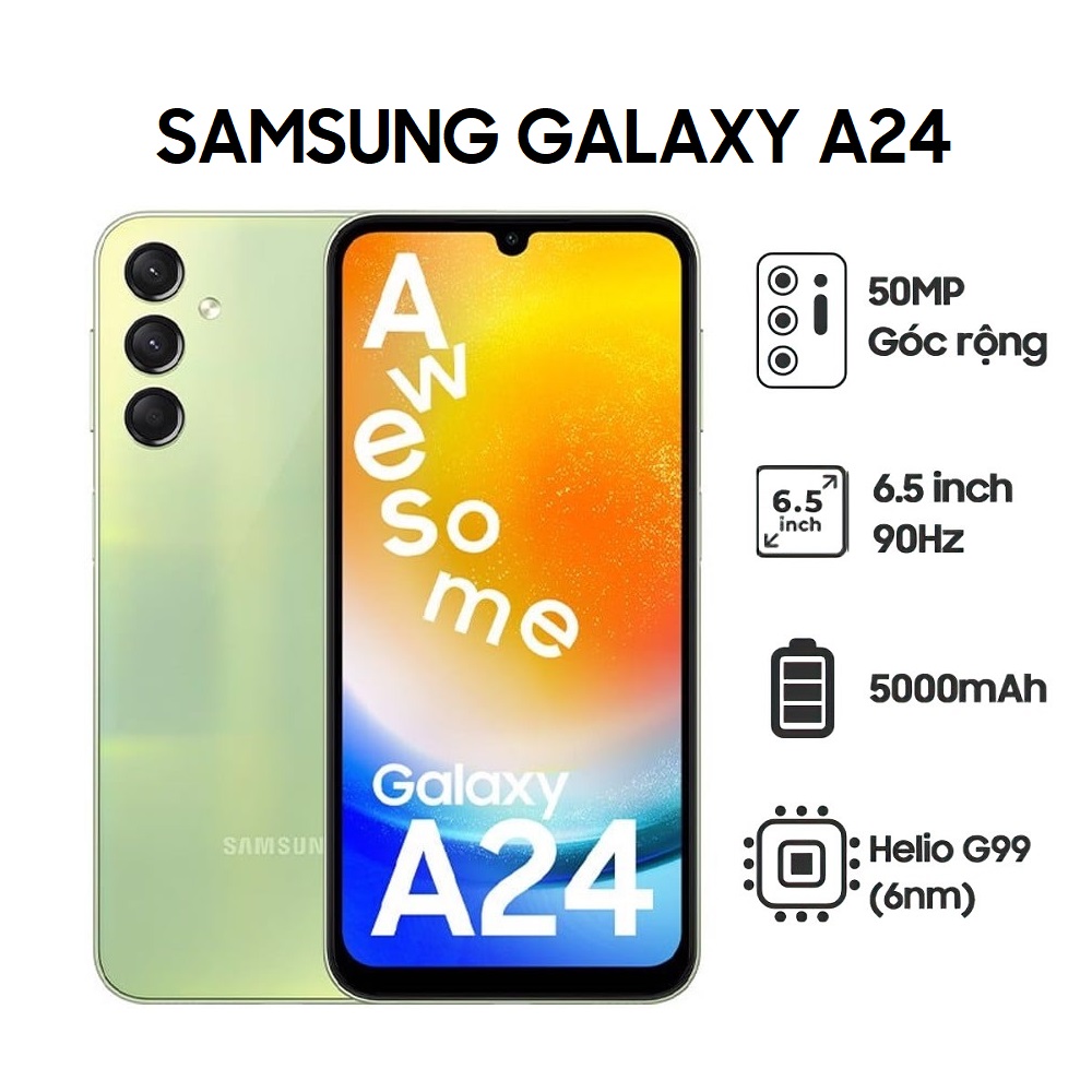 Điện thoại Samsung Galaxy A24 - Nguyên seal, Chính hãng Samsung Việt Nam