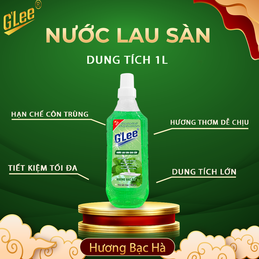 Nước lau sàn hương bạc hà, Nước lau sàn 1L hương bạc hà, nước lau sàn Glee cao cấp