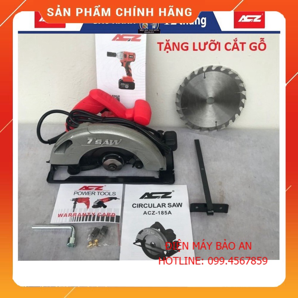 Máy cắt gỗ cầm tay acz 185a - tặng kèm lưỡi cắt gỗ 1 tấc 8 - lõi đồng 100%