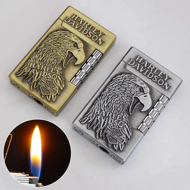 Bật Lửa Dupont Harley-Davidson Lửa Thường ( Màu Vàng - Bạc ) Hộp Quẹt Thích Hợp Làm Quà Sưu Tầm (KHÔNG GAS)