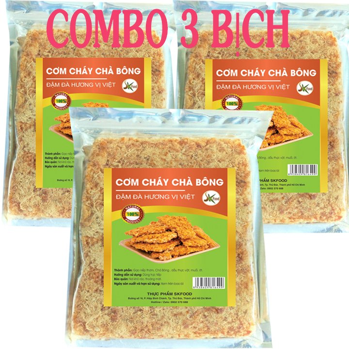 Combo 3 bịch cơm cháy siêu chà bông SK FOOD