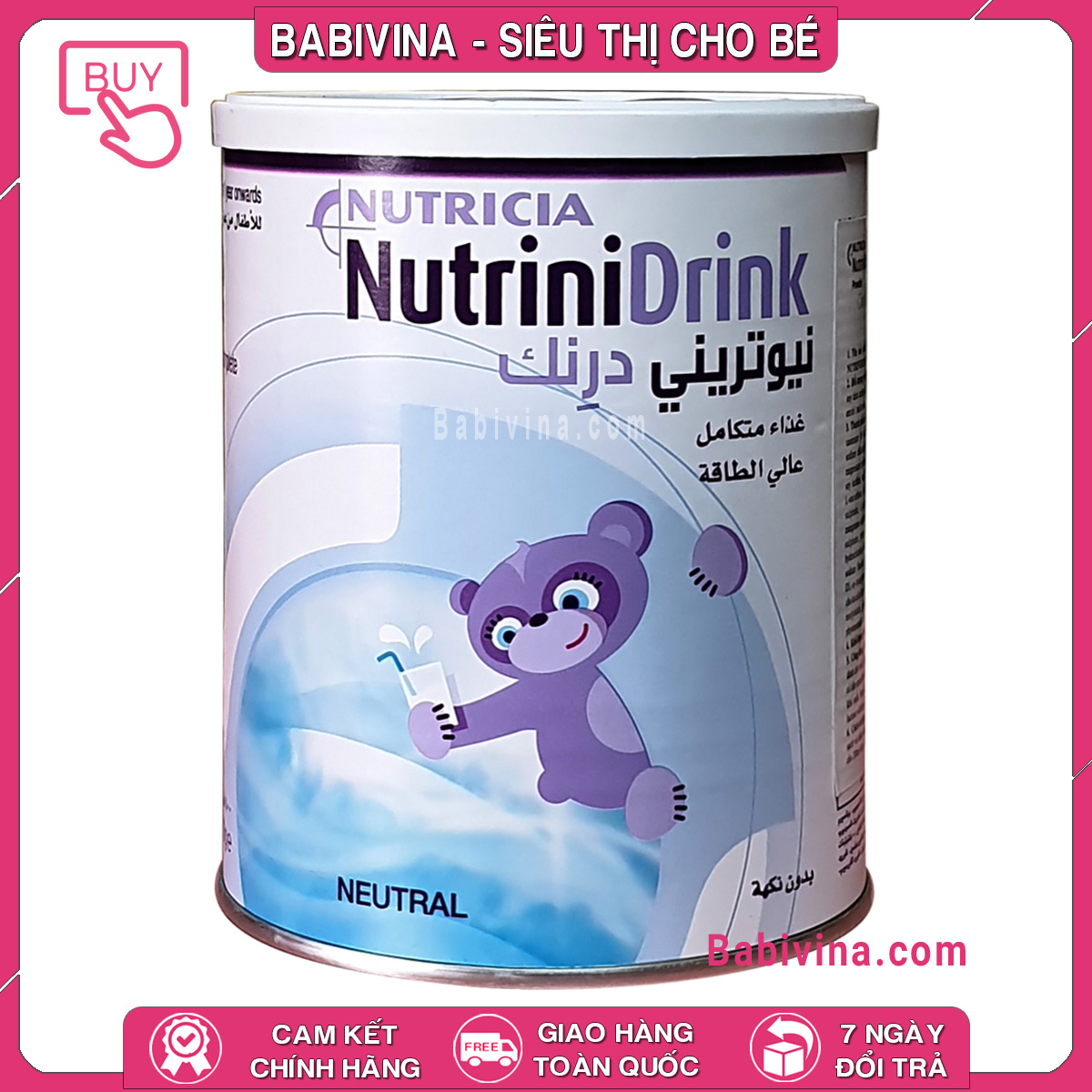 Sữa nutrinidrink 400g hương neutral | cho trẻ từ 1 tuổi trở lên | date mới nhất, giá tốt nhất | babivina