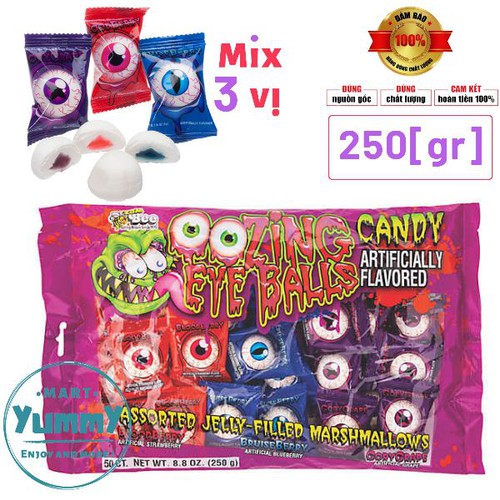 Kẹo dẻo con mắt marshmallow oozing eye balls candy 250 gram