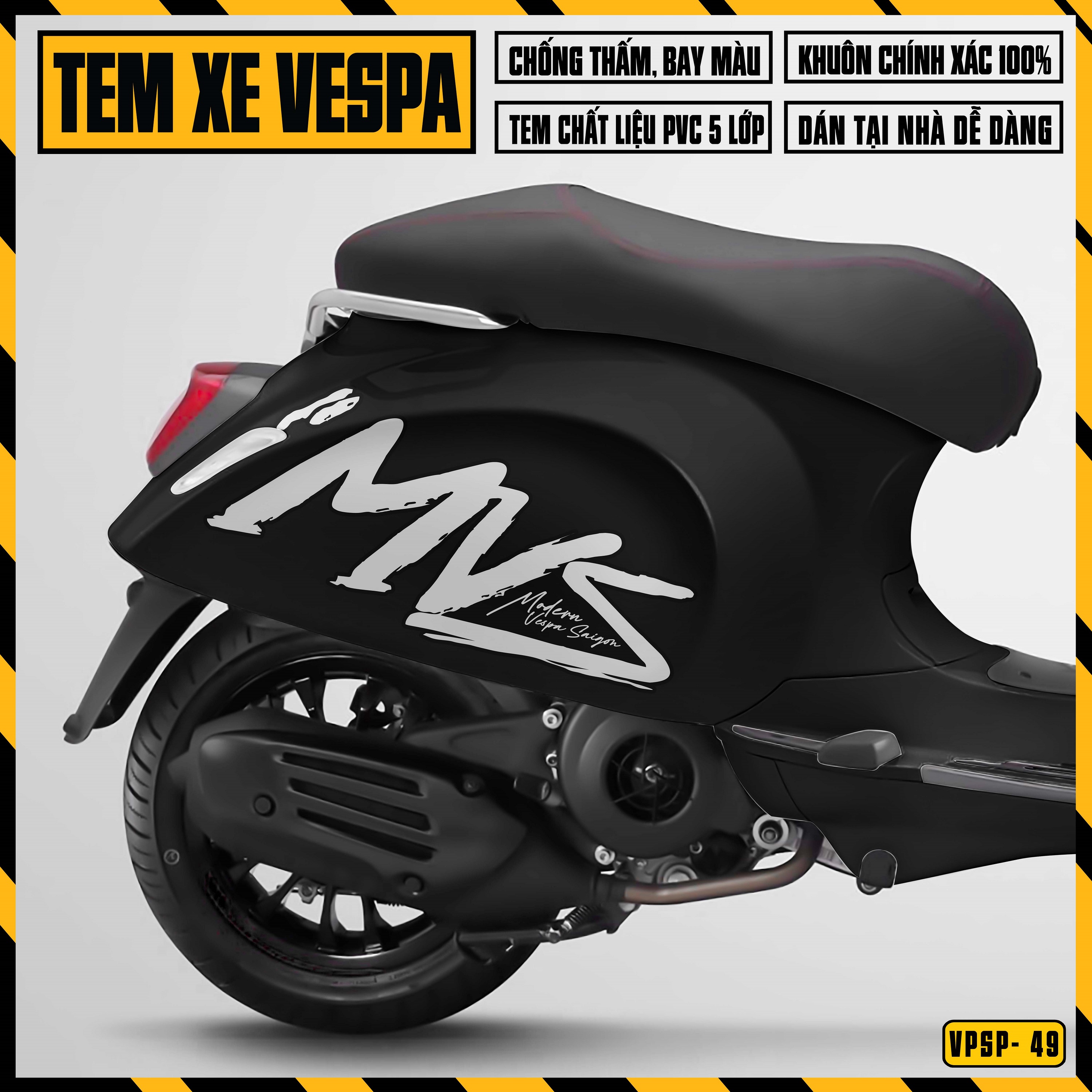 Tem vespa sprint / primavera thiết kế mvs modern vespa saigon | vpsp49 | team decal hình dán xe máy vespa chống nước