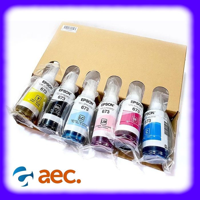 Mực in 673 dành cho máy Epson L805 / L850 / L1800 / L810 / L800 ( bộ 6 màu bóc máy )