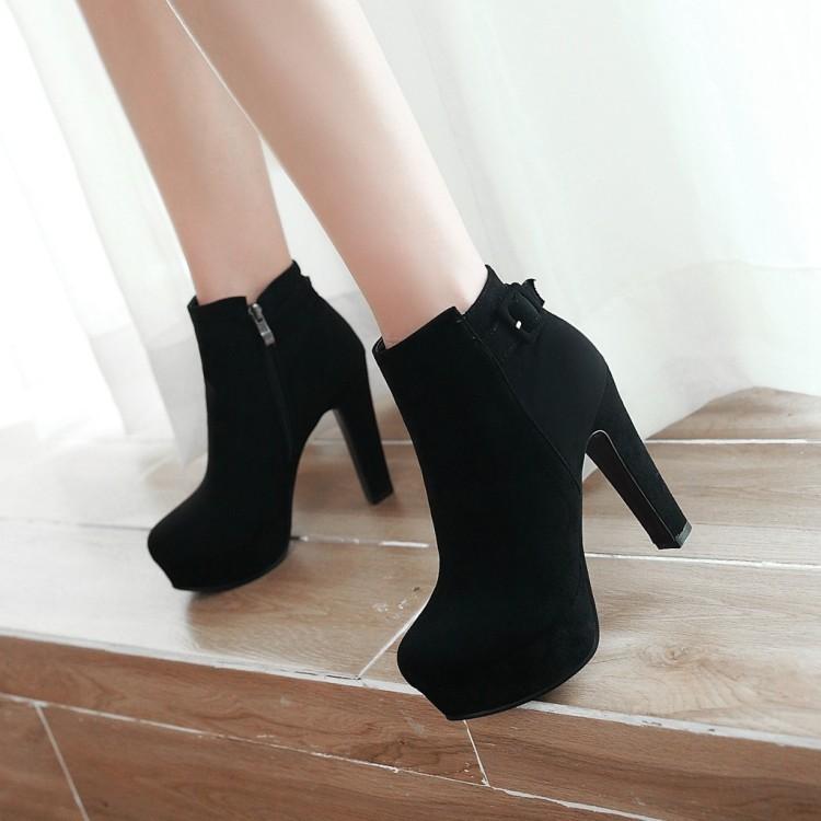 Boot nữ cao gót 12cm da lộn sành điệu gbn6701