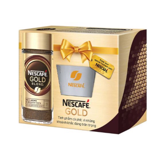 Nescafe gold nhập khẩu anh + ly cao cấp hủ 200gr