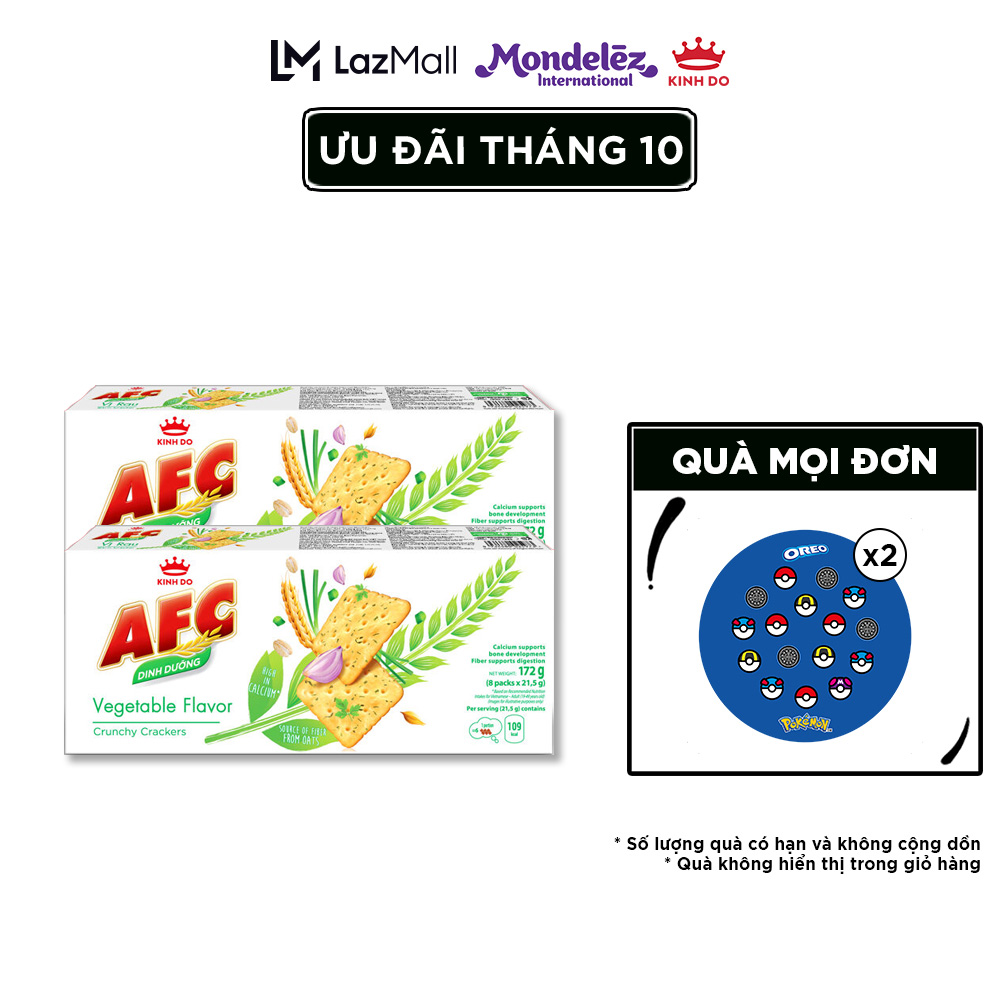 Bánh Quy Dinh Dưỡng Afc Vị Rau, Combo 2 Hộp X 172G/193.5G