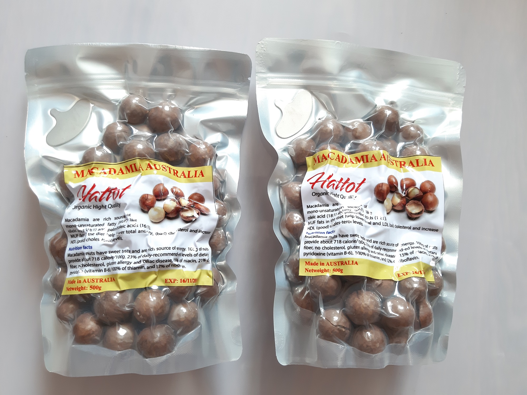 [HCM]Bộ 2 Túi Hạt Macca Úc Nứt Vỏ 500gr