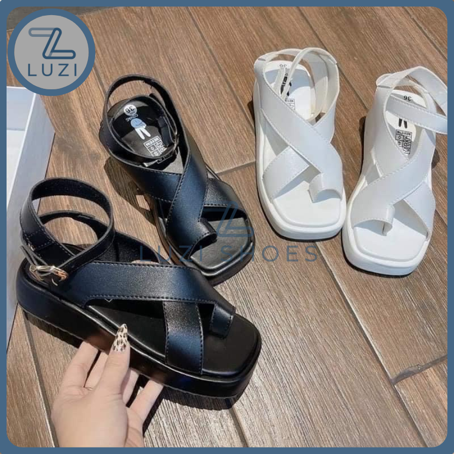 Dép sandal xỏ ngón đế bằng bánh mì nữ, dép quai hậu nữ đế xuồng cao 2p kiểu dáng hàn quốc học sinh đi học kiểu mới 2022