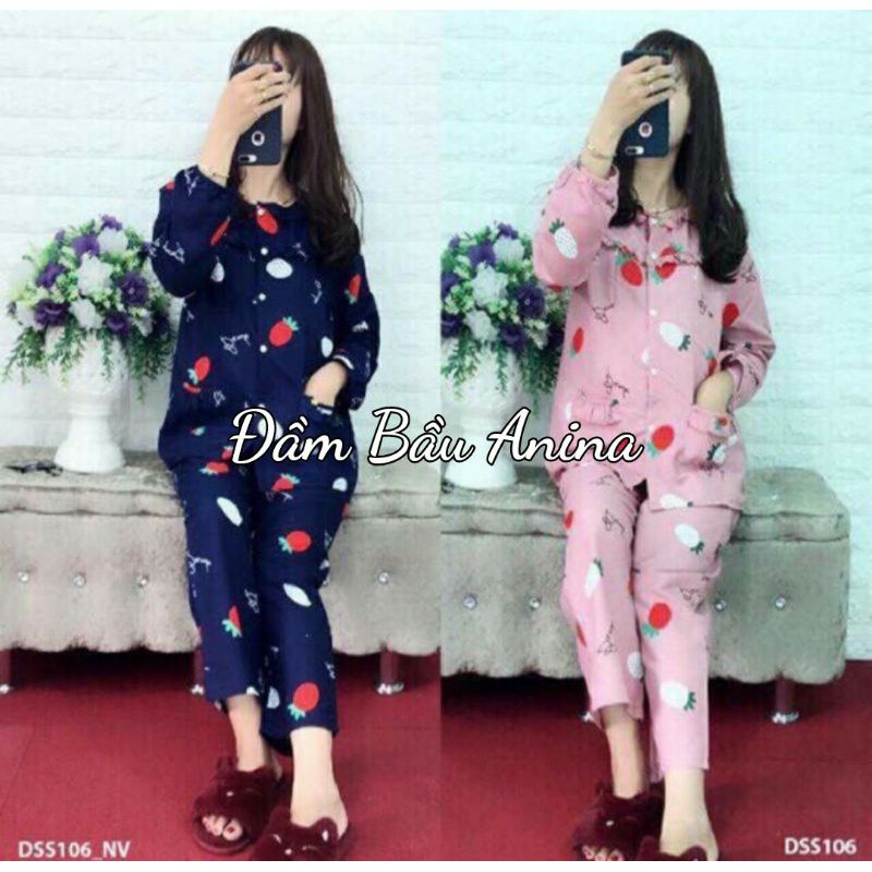 ĐỐ Bộ bầu thô kate đẹp mặc bầu và sau sinh BT01