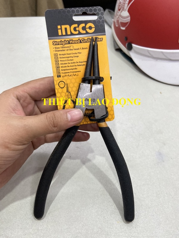Kềm mở phe vòng ngoài mũi thẳng ingco 7"/180mm hccp011801