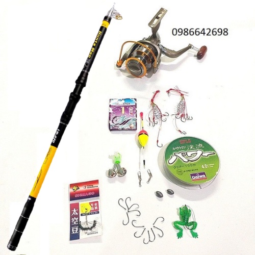 Bộ cần câu máy khỏe trâu bò kèm máy và phụ kiện đủ loại 2m1, 2m4, 2m7, 3m0, 3m6