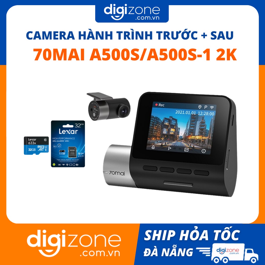 Camera hành trình ô tô 70mai A500S/A500S-1, độ phân giải 1944P (Phiên bản Quốc Tế)