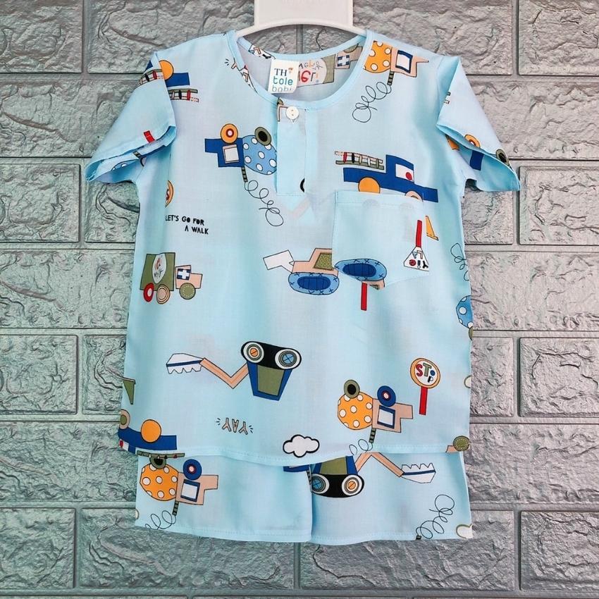 COMBO 5 Bộ  Tole lanh cho bé trai MKDesign Mẫu Đùi Cổ Trơn, Đủ Size cho bé 5-45kg,  Chất vải tole lanh loại 1 mềm mịn thoáng mát, Hàng Việt Nam chất lượng, tặng kèm quà xinh cho bé