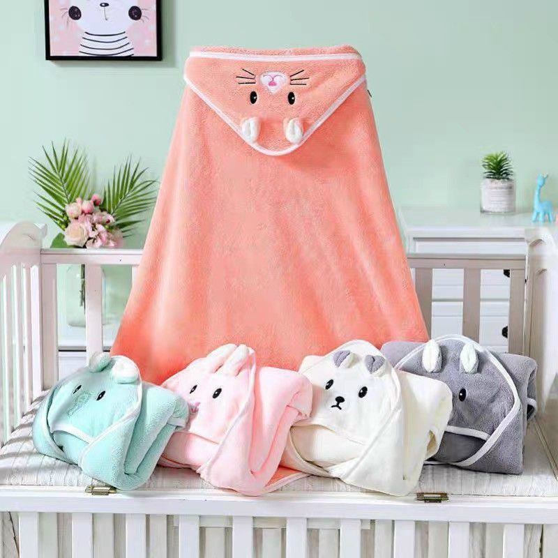 Chăn ủ quấn mùa đông có mũ hình thú cho bé sơ sinh - 3tuổi