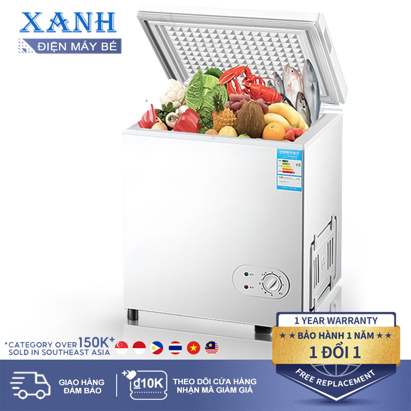 Tủ đông mini gia đình tiết kiệm điện , Tủ lạnh đông trữ sữa ,thực phẩm, 220V 0.52kW/24H , Siết kiệm điện chính hãng.