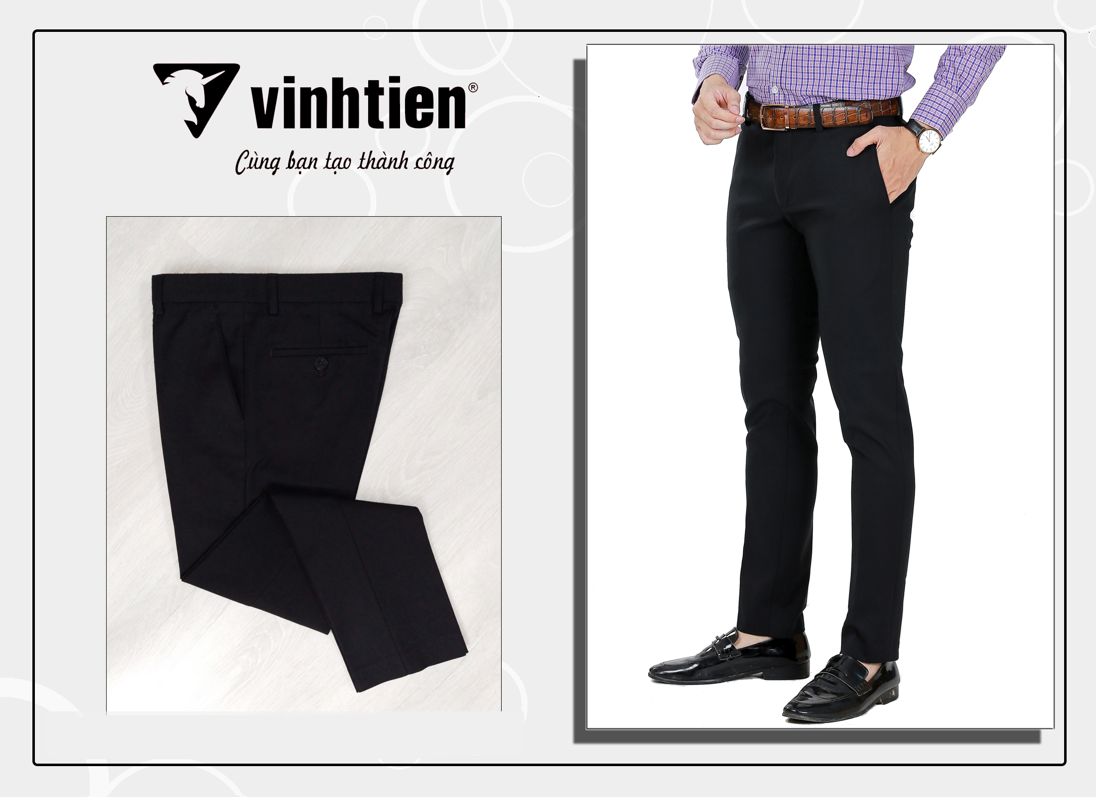 Quần Tây Nam Slimfit Vĩnh Tiến Đen
