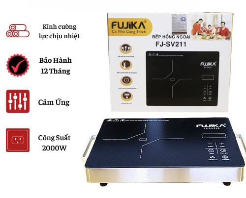 [ FreeShip HCM ] Bếp Hồng Ngoại FuJiKa FJ-SV211 Cao Cấp, Mặt Kính Ceramic Siêu Bền, Chống Trầy Xước,