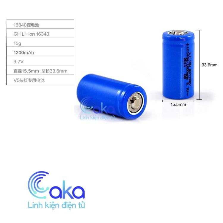 Pin 16340 1200mah 3.7v