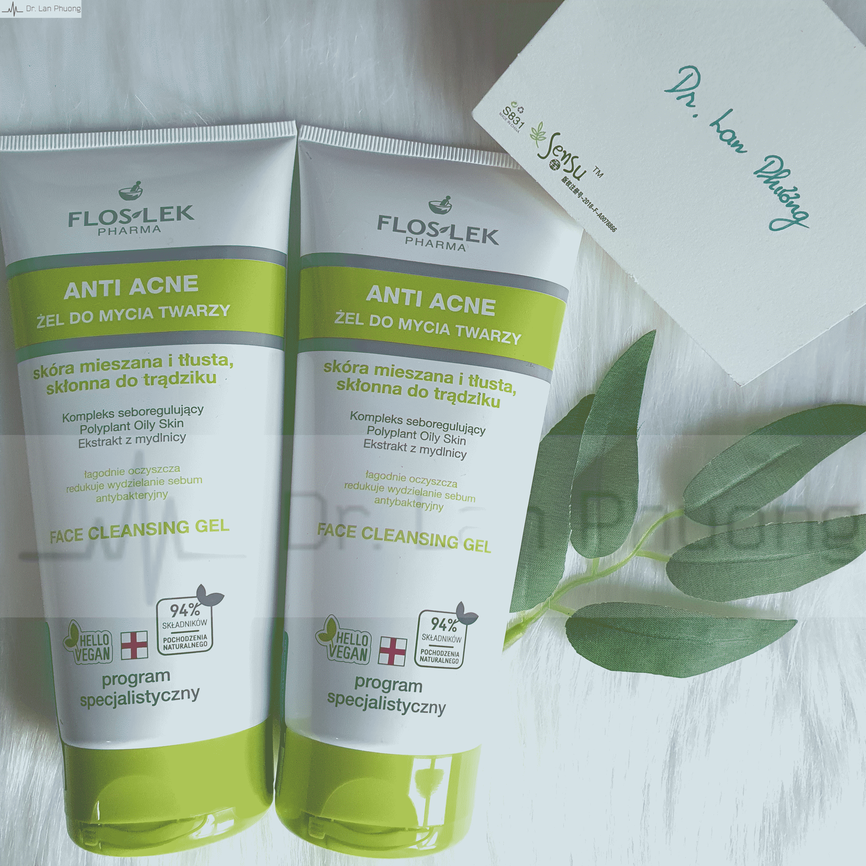 [CHÍNH HÃNG] Sữa rửa mặt giảm mụn cho da dầu mụn Floslek Anti Acne Bacterial Face Cleansing Gel 200ml