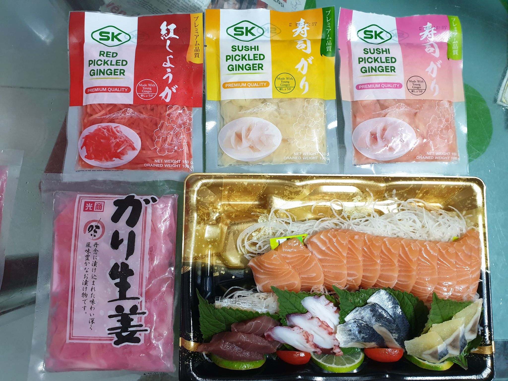 Gừng hồng sushi gari / pickled ginger / vàng / đỏ gừng hồng / ăn sahimi sasimi 150g 250g