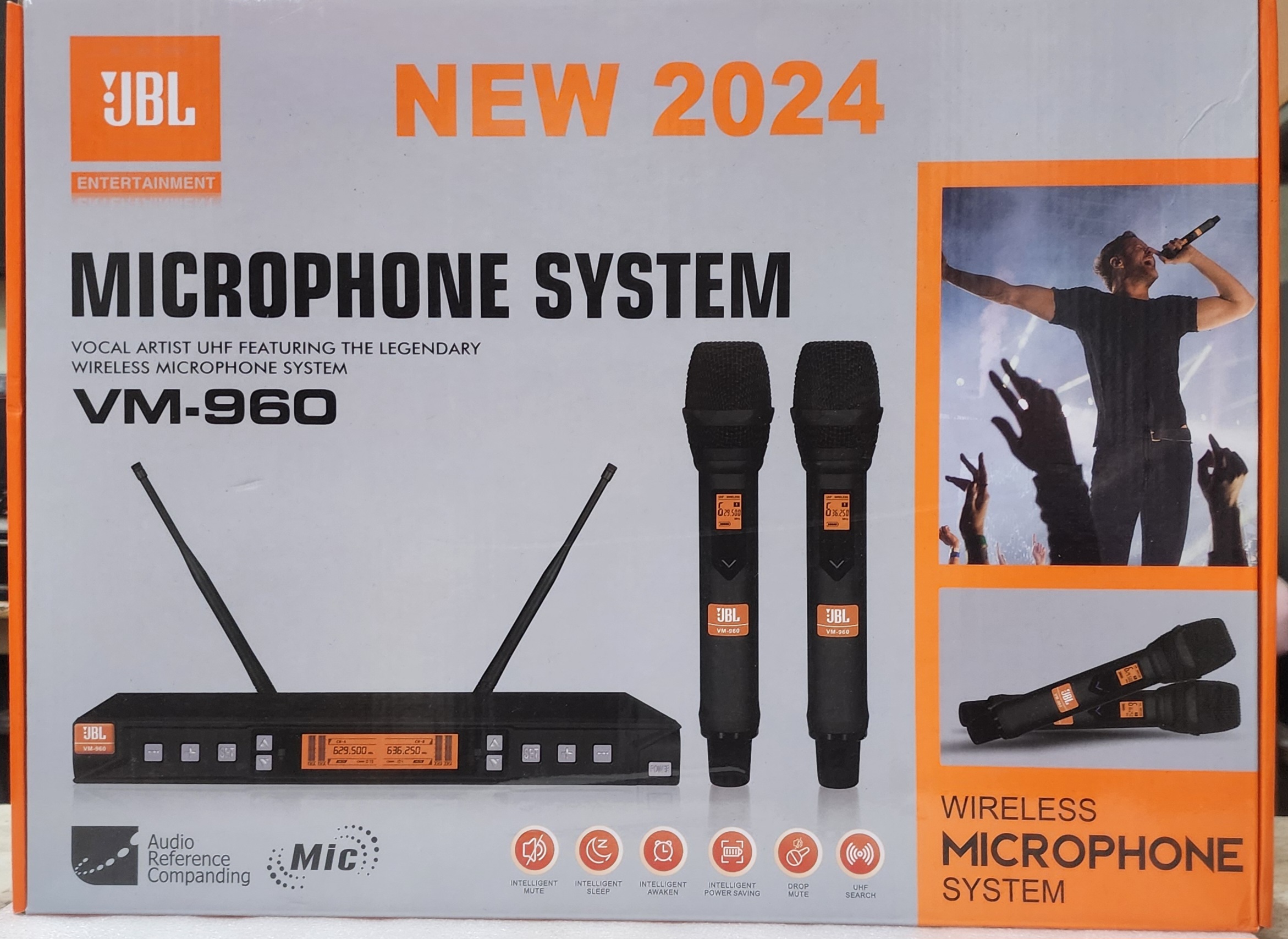 Bộ mic KHÔNG DÂY JBI VM-960 siêu phẩm 2024 chống hú/rít cực tốt