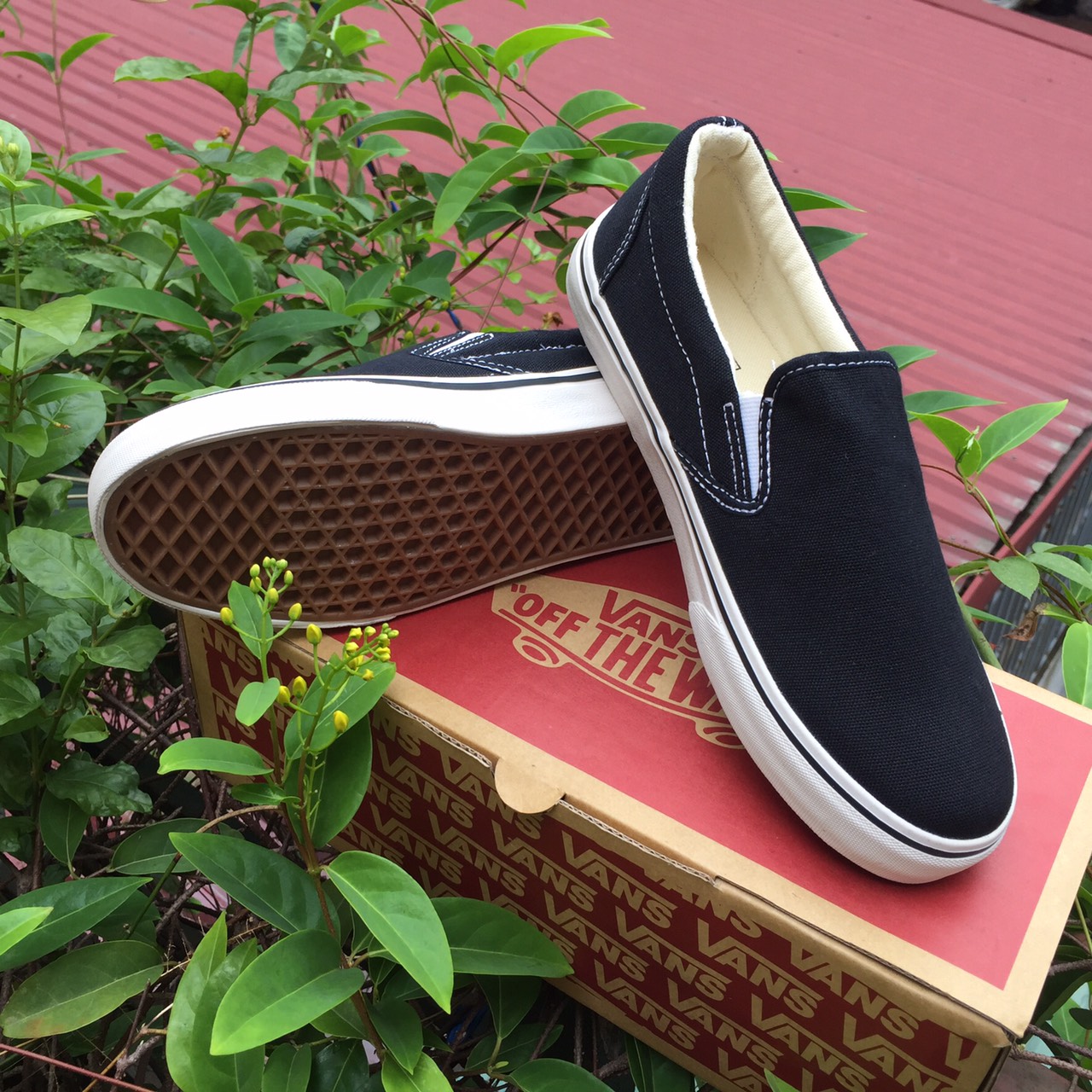 Giày Lười Vans Slip On Bw FULL BOX] Giày Thể Thao Vans Lười Slip