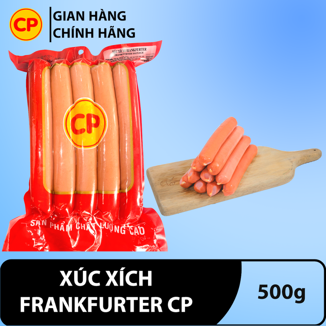 Xúc xích frankfurter 500g - xúc xích tươi cp