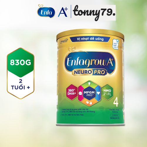 Sữa bột enfagrow a+ neuropro 4 vị không đổi với dưỡng chất dha & mfgm cho trẻ từ 2-6 tuổi-830g