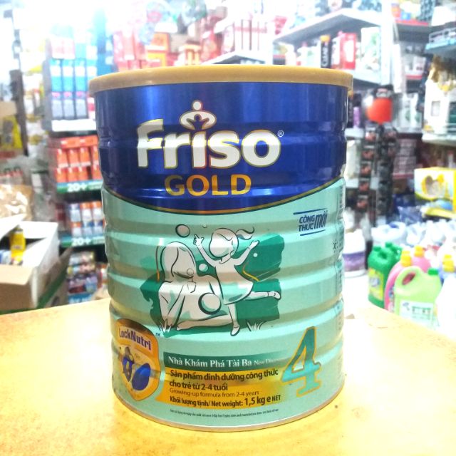 Sữa bột Friso Gold 4 cho trẻ 2-4 tuổi lon 1,5kg.hàng chính hãng .