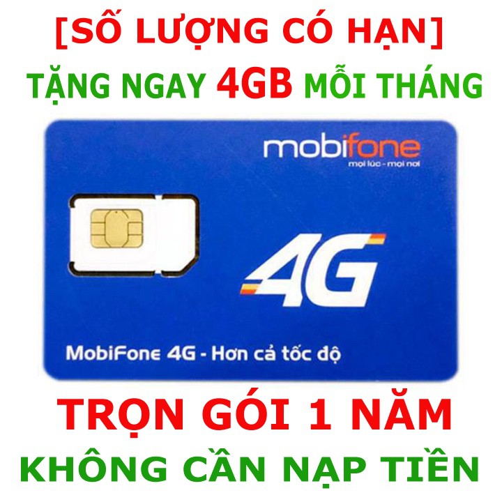 FREESHIP - CHƯA KÍCH HOẠT-SIM 4G Mobifone Dùng Trọn Gói 1 Năm Hoàn Toàn Miễn Phí (Chuẩn Mobi)- bảo hành 1 năm tại Thế Giới Công Nghệ Việt Nam