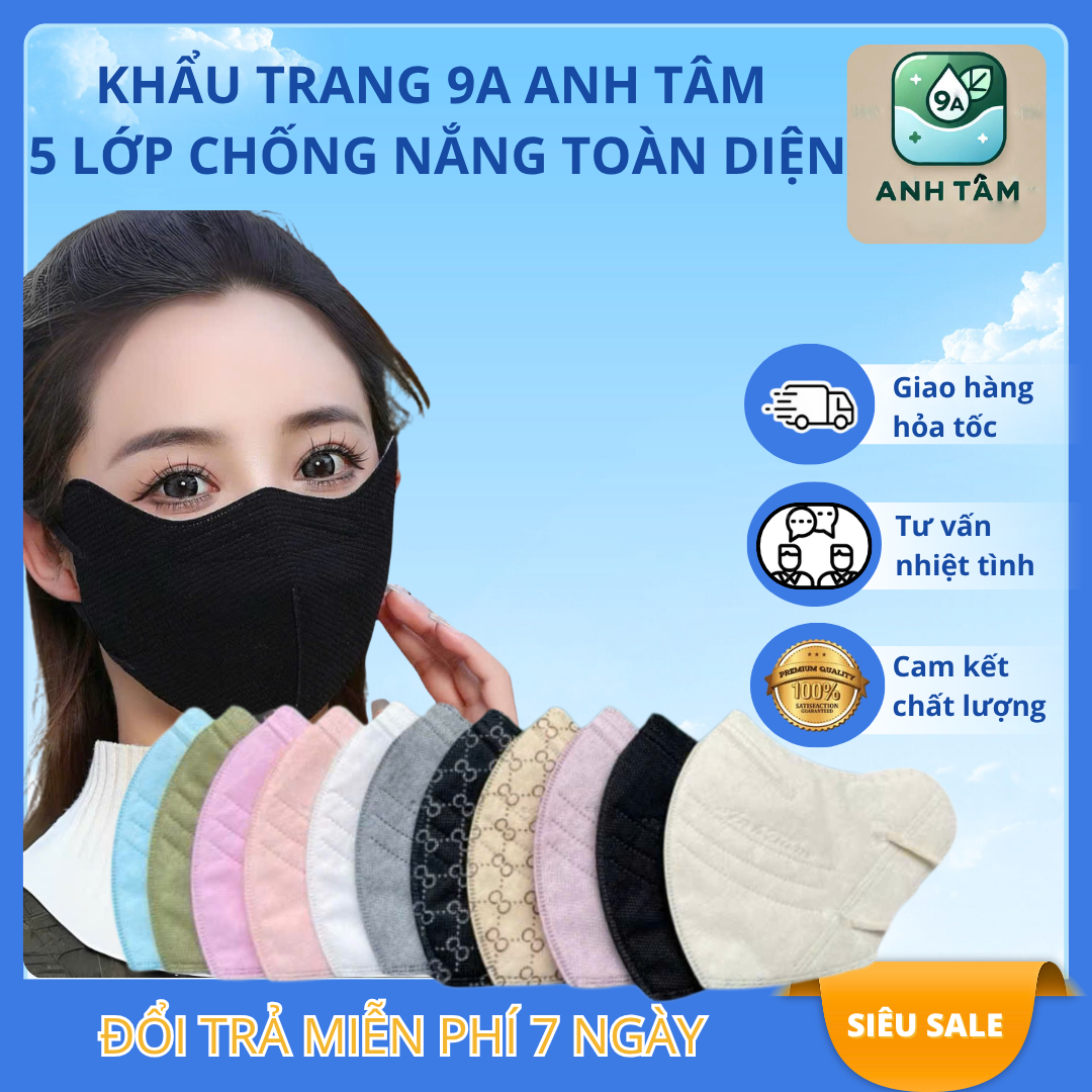 Khẩu Trang 9A ANH TÂM 5 Lớp (50 Cái) – Bảo Vệ Sức Khỏe Tối Ưu