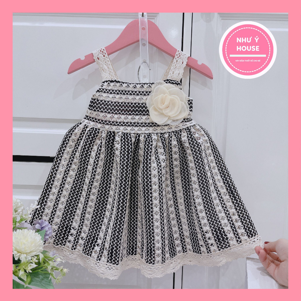 Váy bé gái size đại 8-31kg💕𝑭𝑹𝑬𝑬𝑺𝑯𝑰𝑷 💕 như ý house's- đầm trẻ em 1,2,3,4,5,6,7,8 tuổi - váy ren đen trắng