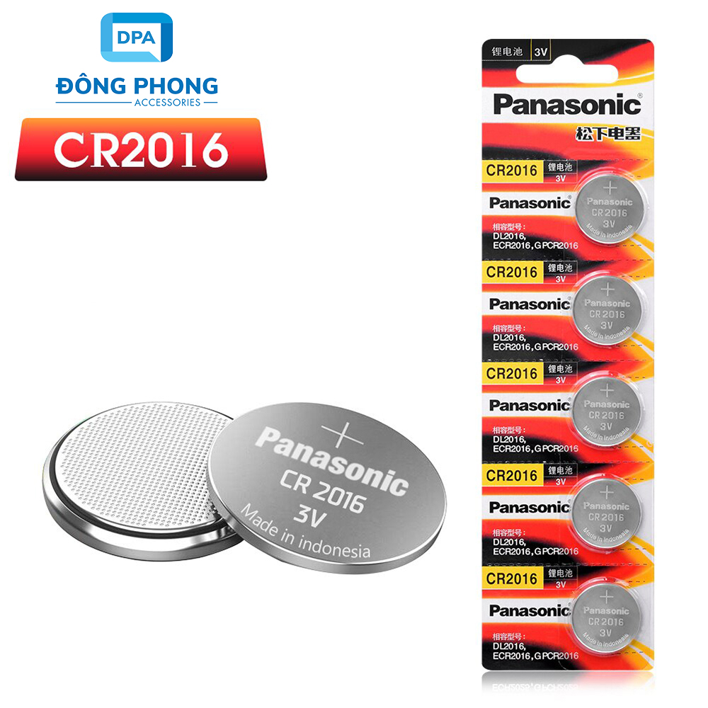 Vỉ 5 Viên Pin Cmos Panasonic CR2016 Lithium 3V Chính Hãng