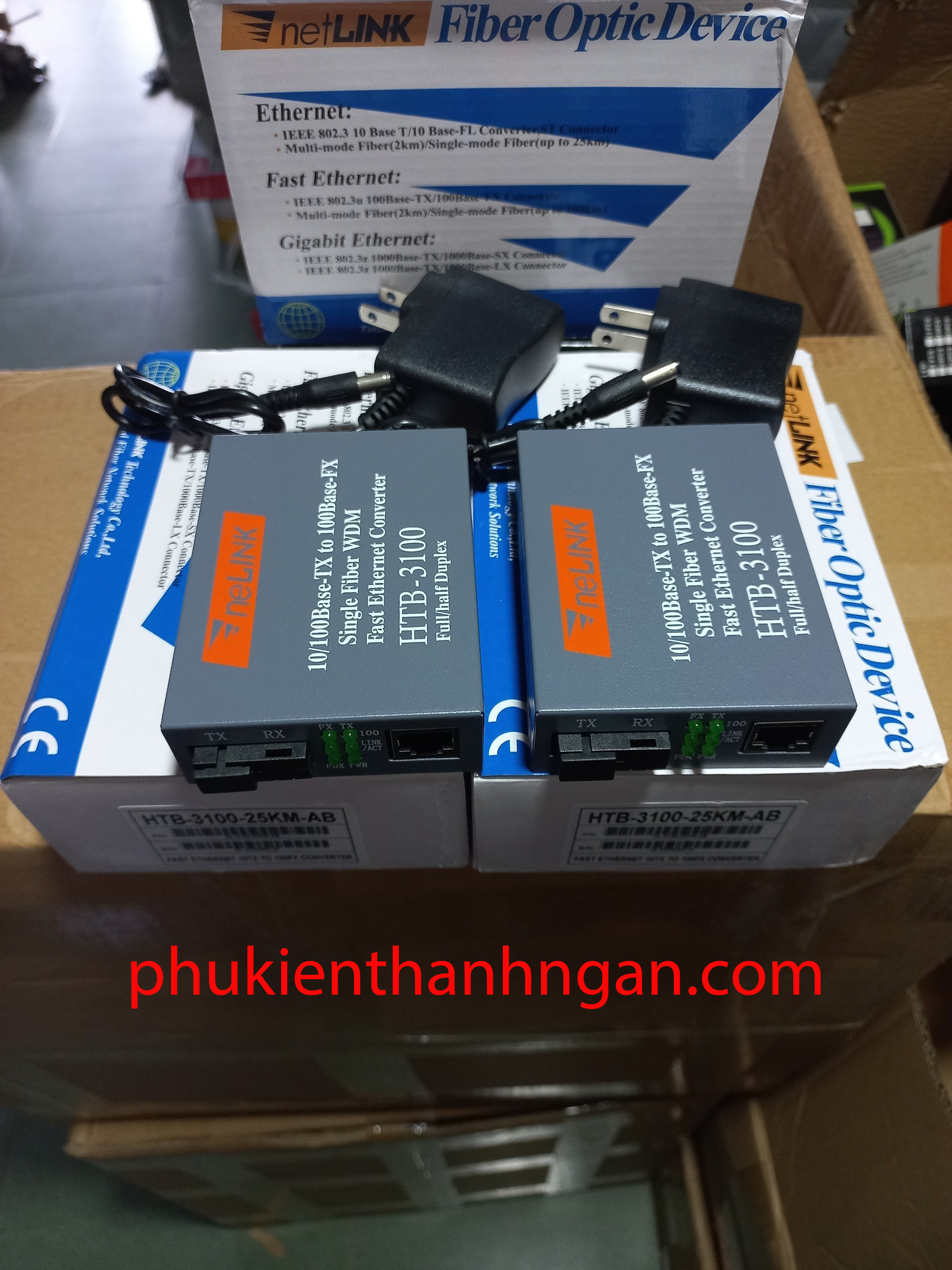 Bộ chuyển đổi quang điện 10/100m single fiber htb-3100/ab
