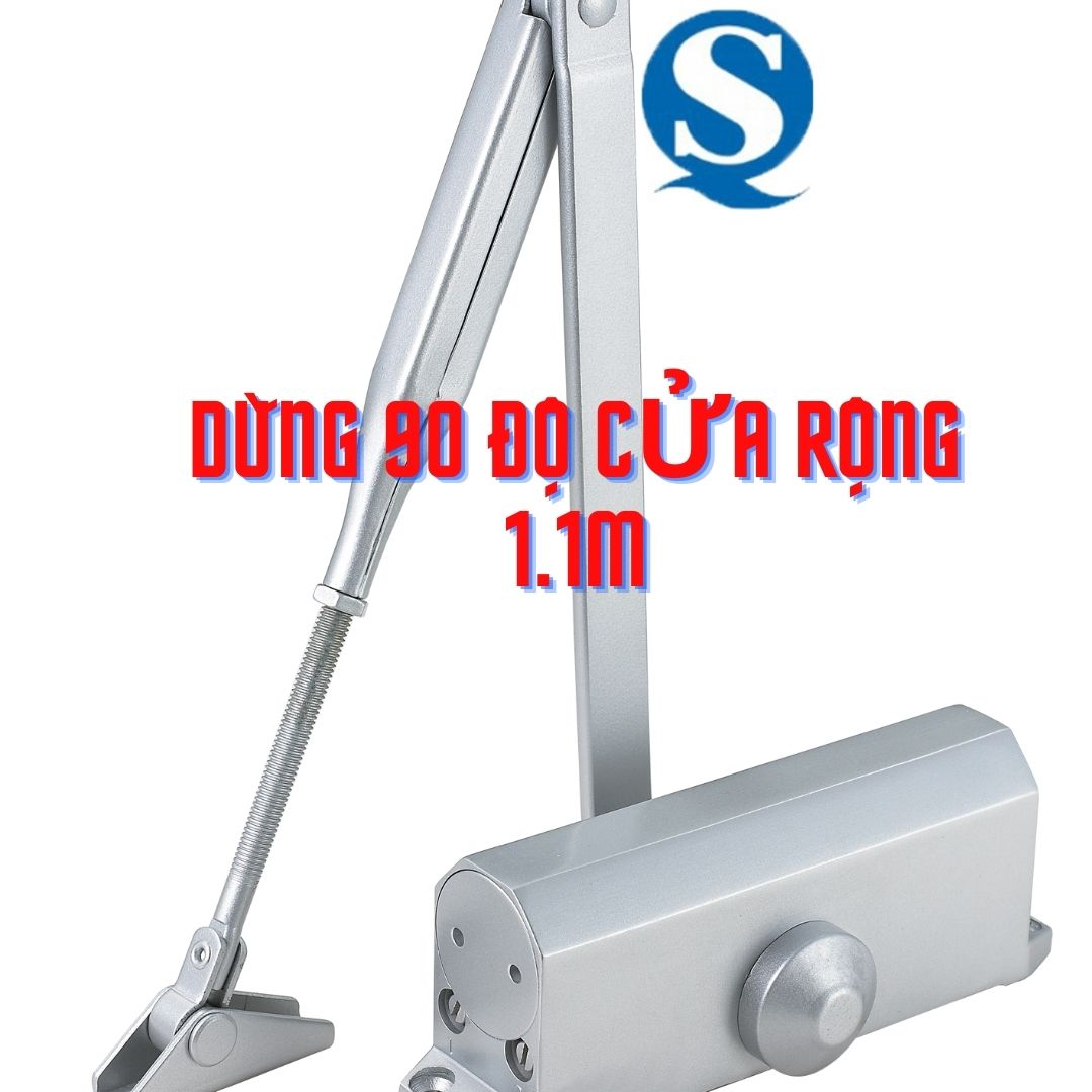 Tay co thủy lực | tay đẩy hơi | cùi chỏ hơi | thiết bị hãm cửa dừng 90 độ | size cửa <=1100mm, 85kg p009