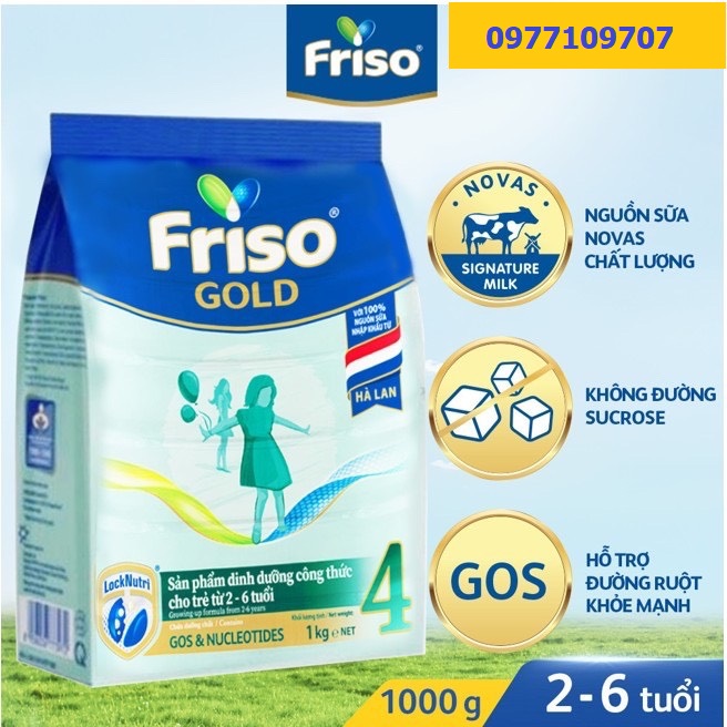 SỮA BỘT FRISO GOLD 4 TÚI 1KG - MẪU MỚI CẢI TIẾN SIÊU TIẾT KIỆM