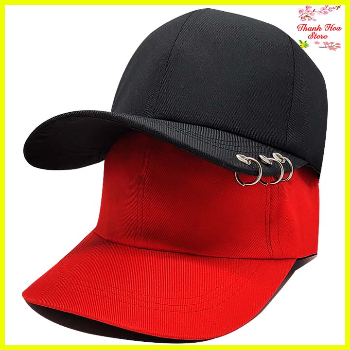 Mũ lưỡi trai trơn nam nữ đẹp màu đen đỏ trắng - Nón kết trơn nam nữ - Nón mũ lưỡi trai khuyên giá rẻ