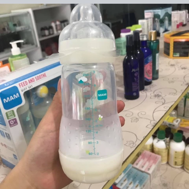 Bình sữa Mam, Bình sữa chống đầy hơi Mam 160ml, bình sữa Mam 260ml, bình sữa chống đầy hơi, bảo quản hương vị của sữa, oan toàn khi bé sử dụng