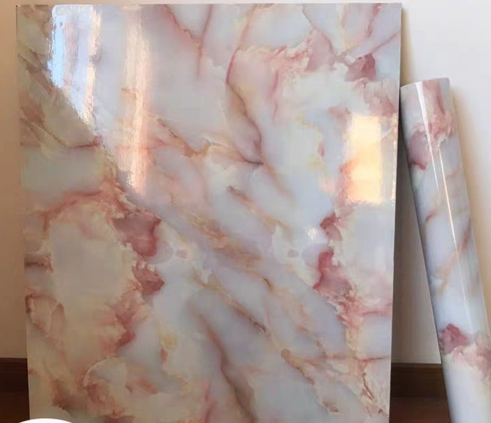 5 Mét Decal Dán Bếp Khổ 60cm Rộng Tráng Nhôm Chịu Nhiệt Có Keo - ĐÁ HOA CƯƠNG VÂN HỒNG