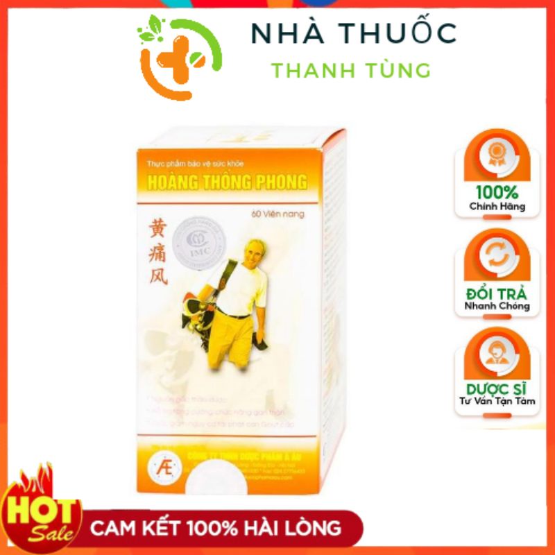 Viên uống Hoàng Thống Phong - lọ 60 viên - không lo nỗi lo bệnh gout