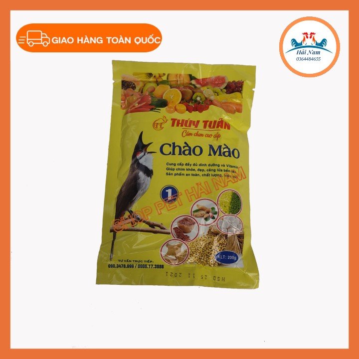 CÁM DINH DƯỠNG CHO CHÀO MÀO [ Túi 200gr] -CÁM CHO CHIM CHÀO MÀO THUÝ TUẤN-PHỤ KIỆN NUÔI CHIM GIÁ RẺ