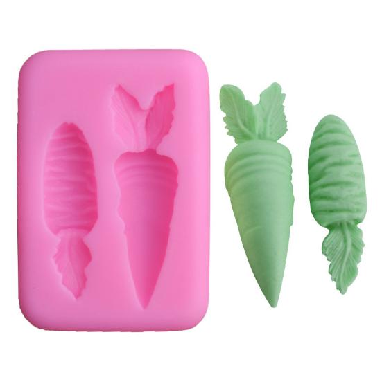 Khuôn silicon làm rau câu 4d bánh 4d mẫu củ cà rốt