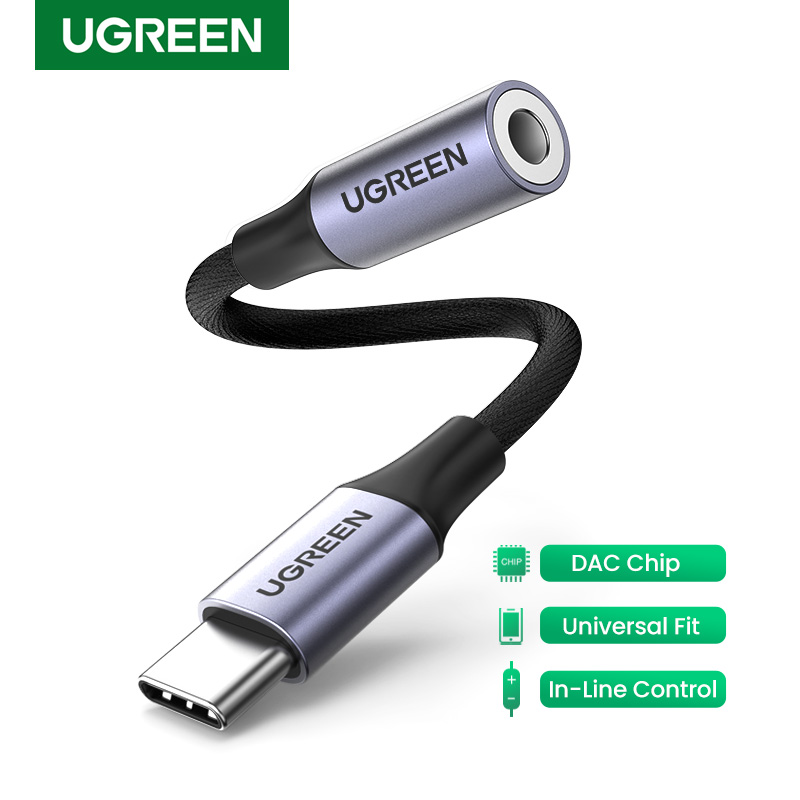  UGREEN USB C to 3.5mm Audio Adapter Type C Aux Headphone Jack  DAC Stereo Mic HiFi Right Angle Dongle Compatible with iPhone 15 Pro Max/15  Pro/15 Plus, iPad Pro Air, Galaxy