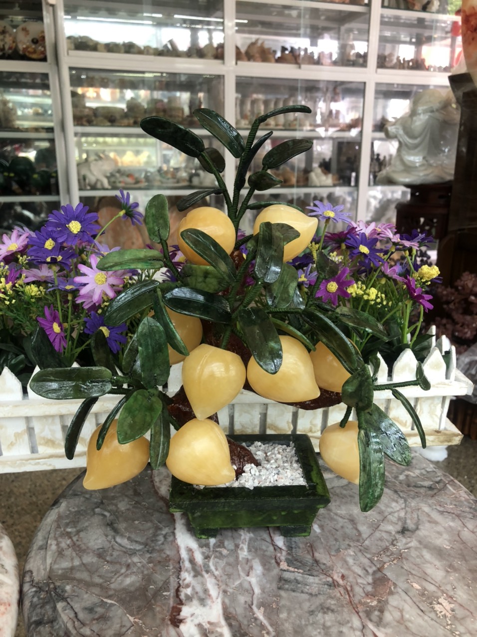 Cây đào phong thuỷ đá ngọc hoàng long gồm 9 quả - Cao 30 cm