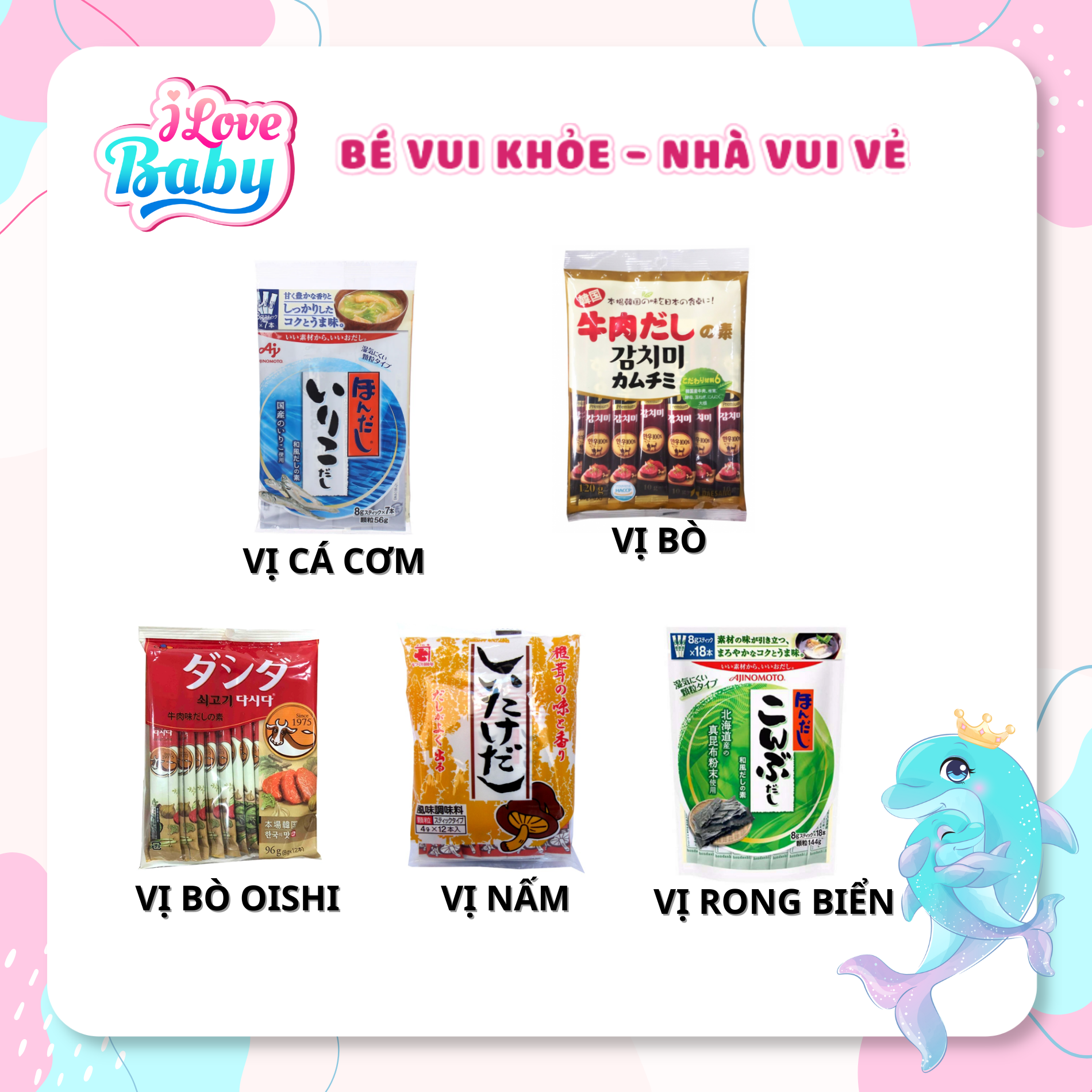 Các loại hạt nêm dành cho bé ăn dặm từ 6 tháng tuổi