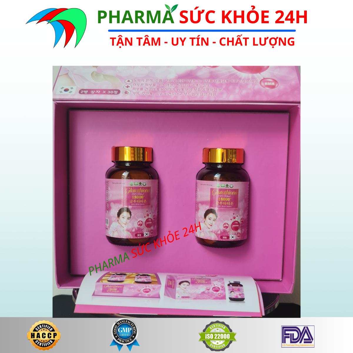 glutathione nmn retinol 18000 SP 073: Viên Vitamin Glutathione NMN Retinol 18000 Hỗ trợ làn da đen, ngăm  đen, da xỉn màu, da nhiễm sắc tố melamin - 2 lọ x 30 viên
