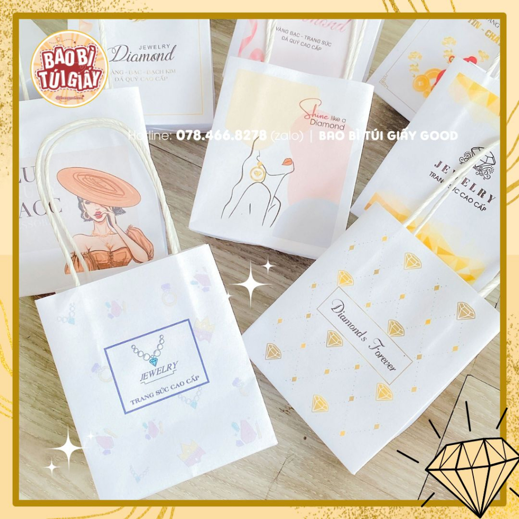 Túi giấy kraft đựng trang sức, phụ kiện cao cấp